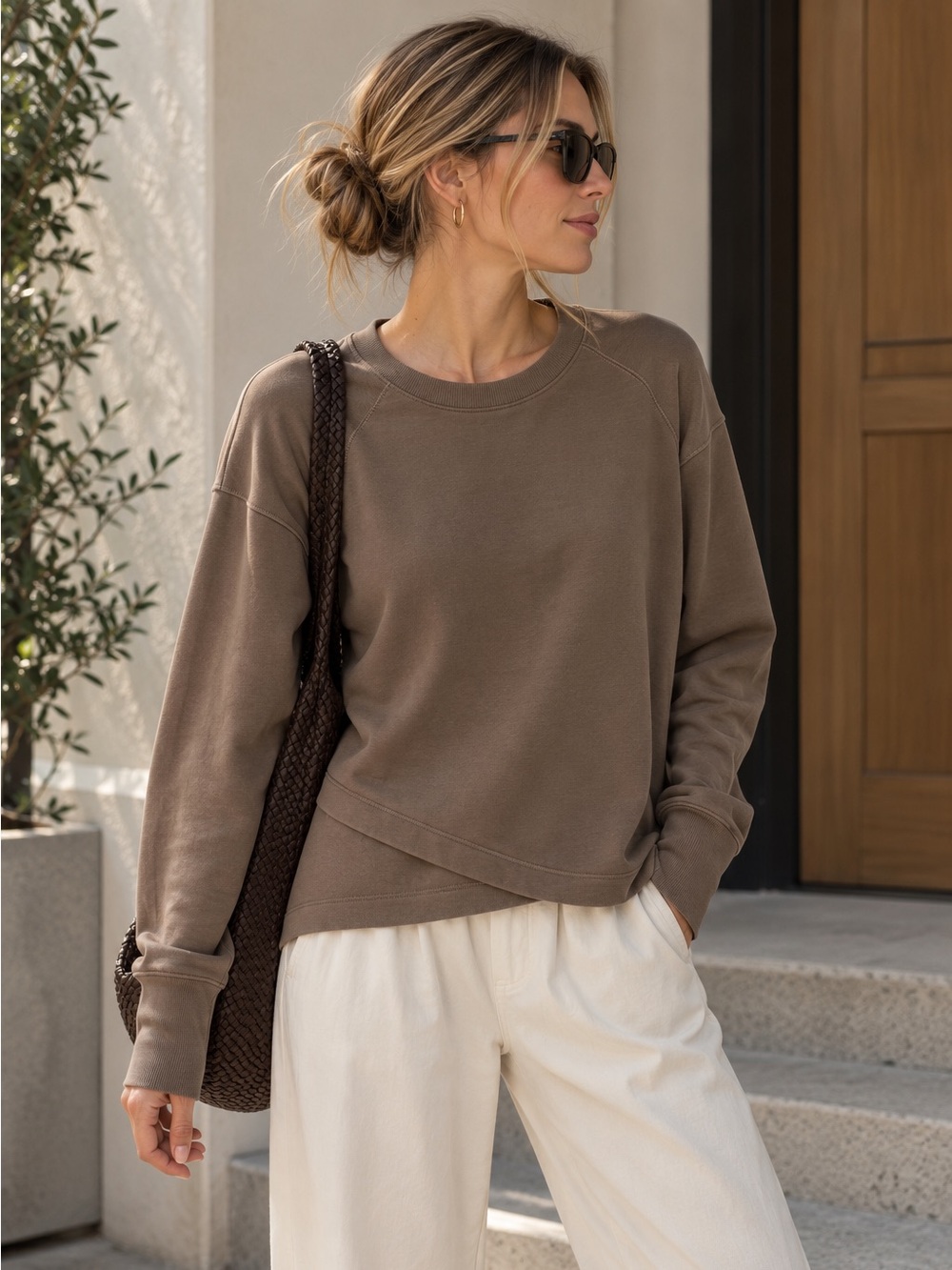 Athleta Solitude Nirvana Sweatshirt Pyrite L